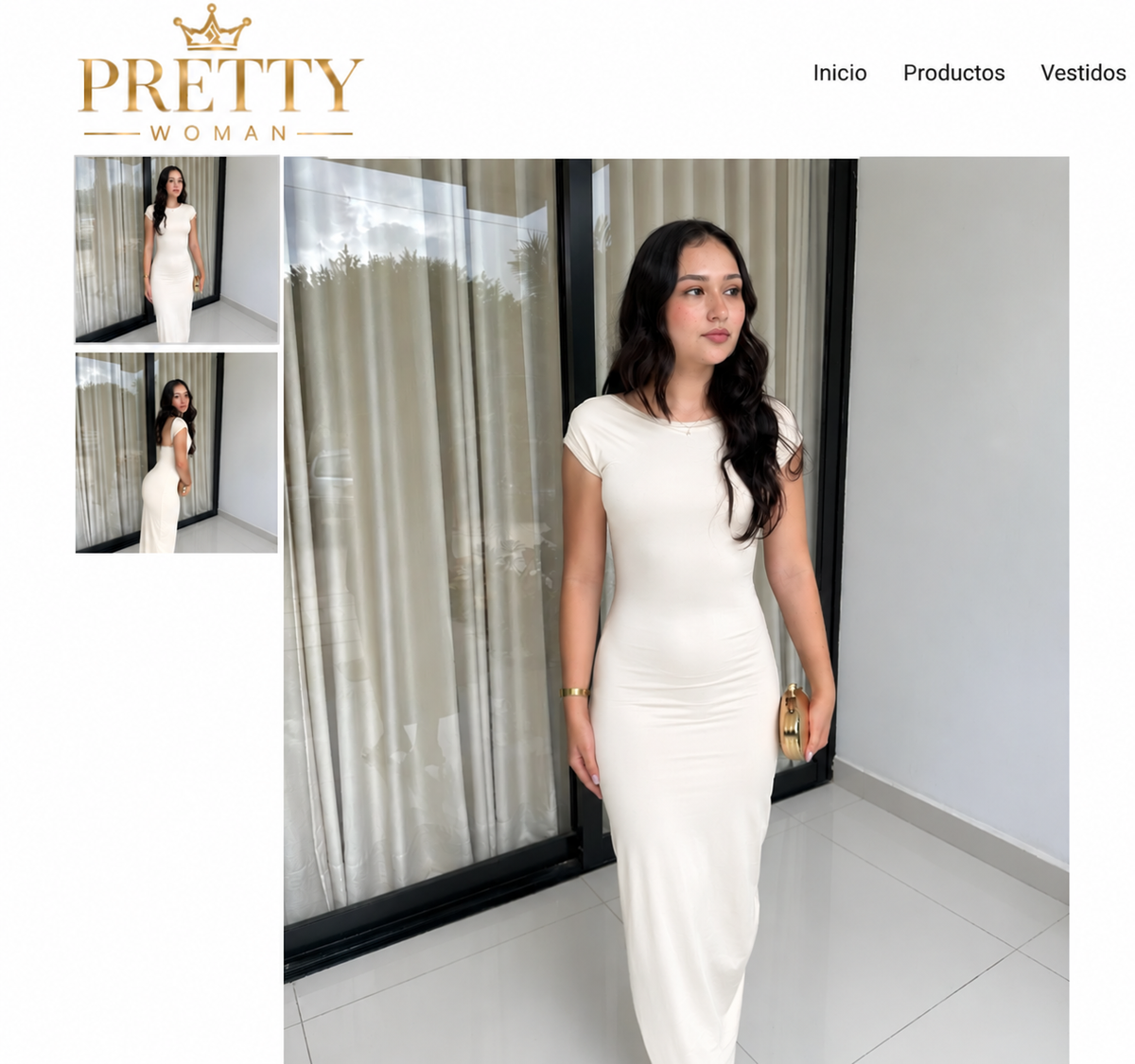 Vestido Noor tono marfil