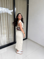 Vestido Noor marfil - vista posterior